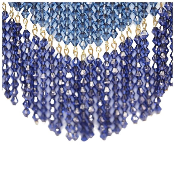 🎁 Two Tone Handmade Fringe Crystal Necklace - Picture 3 of 16